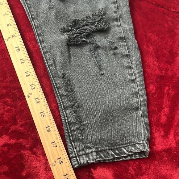 One by One Teaspoon Eagles 25 Slouchy Crop Jeans Distressed Black - Picture 9 of 11